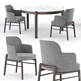 Flexform gustav table leda chair